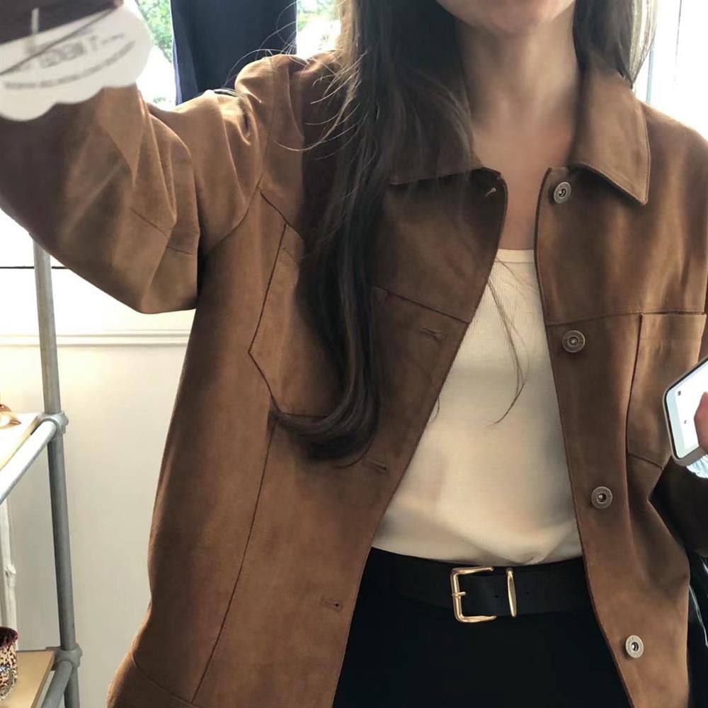 韩国chic秋季美式复古翻