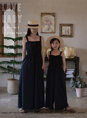 1111大促LBQ原创亲子 高定度假绵软高密亲子背带裤阔型连体裤