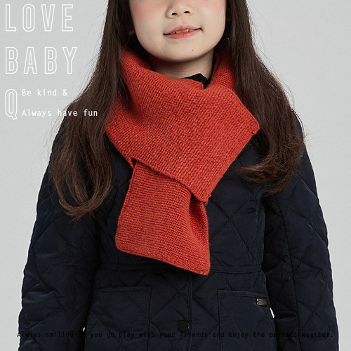 LBQ原创童装纯羊毛红围巾