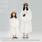 亲子款 LBQ原创亲子 套装 白色清爽极简廓形设计感衬衣裙裤 新品