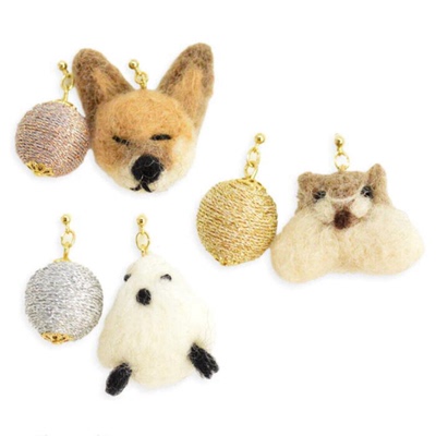 日本原创设计风手工动物耳夹