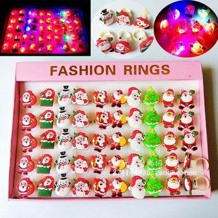 圣诞节发光戒指 LED闪灯闪光戒指灯圣诞老人树雪人手指灯发光玩具