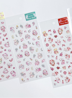 日本clothespin小清新下午茶猫咪兔手机少女心装饰diy可爱贴纸