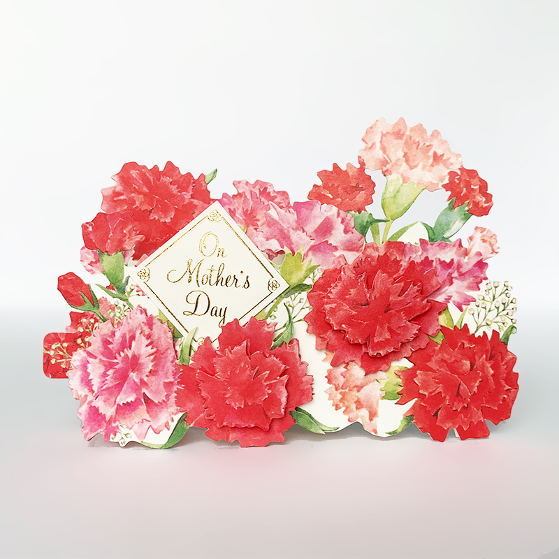 日本新款手工立体复古康乃馨贺卡