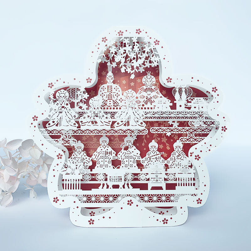 包邮日本新款和风新年祝福复古风万用立体镂空雕刻剪纸贺卡片