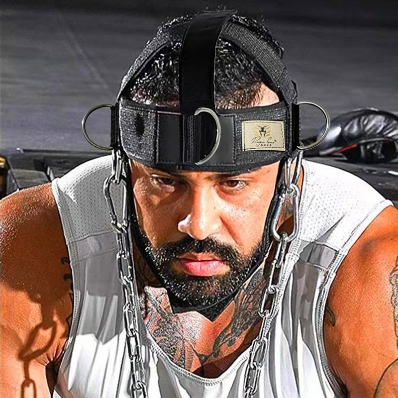 跨境拳击颈部力量训练颈椎康复练脖子负重帽锻炼头部颈椎健身器材