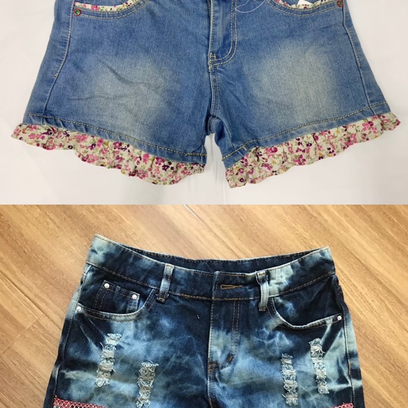 内单碎花边低腰牛仔短裤 26 27 28