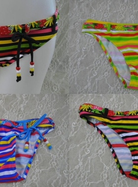 外单女泳裤---彩间多色三角可拆卸腰带款 6-14码 FA111