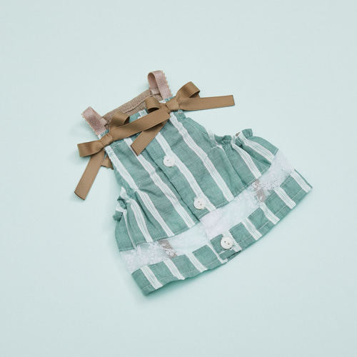 燕子萌宠屋韩国代购Louisdog小型猫狗夏季条纹蝴蝶结上衣