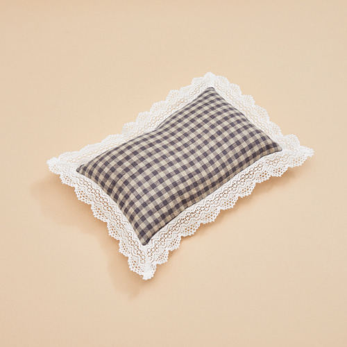 燕子萌宠屋韩国代购louisdog宠物猫狗格子花边格子枕头
