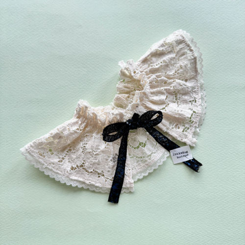 燕子萌宠屋韩国代购louisdog宠物猫狗新款蕾丝花边蝴蝶结丝带领子