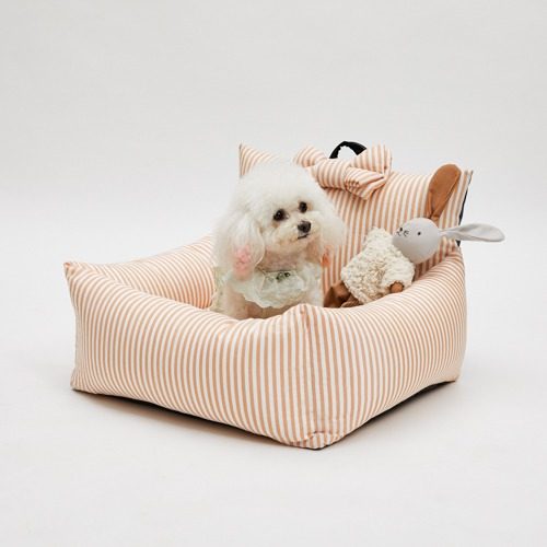 燕子萌宠屋韩国代购Louisdog猫狗新款条纹蝴蝶结车载舒适小窝