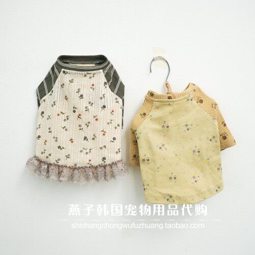 燕子韩国宠物衣服代购 louisdog碎花上衣 猫狗休闲短袖