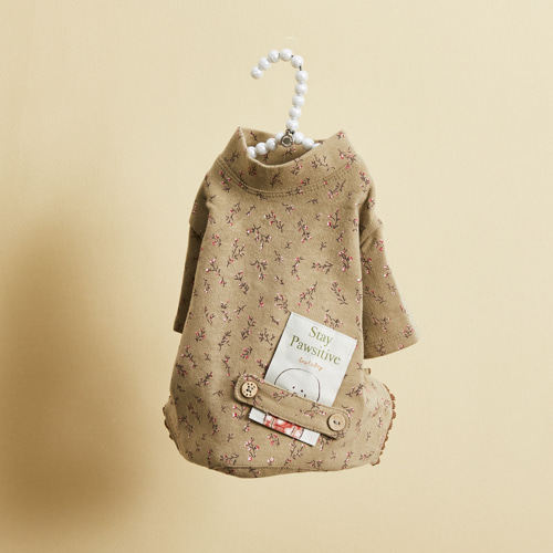 燕子萌宠屋韩国代购 louisdog宠物猫狗秋冬印花打底四脚连体裤