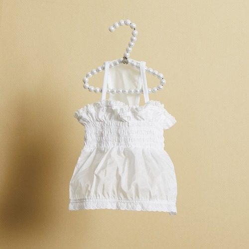 燕子萌宠屋韩国代购 louisdog白色蕾丝花边吊带连衣裙