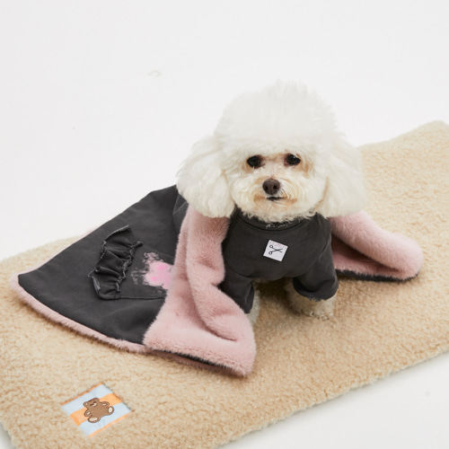 燕子萌宠屋韩国代购 louisdog秋冬保暖粉色泰迪毛绒被子毯子垫子