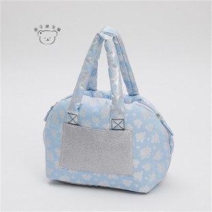 现货/燕子萌宠屋韩国代购 louisdog宠物猫狗蓝色双肩带贝壳外出包