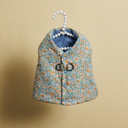 燕子萌宠屋韩国代购 louisdog宠物猫狗秋冬碎花毛绒棉服可牵引