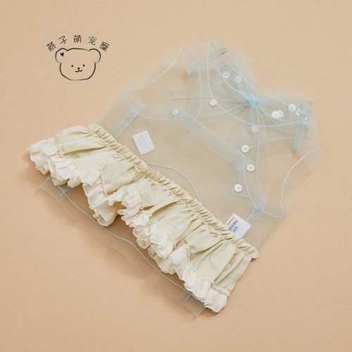 燕子萌宠屋韩国代购louisdog宠物猫狗舒适春季新款薄纱纱上衣罩衫