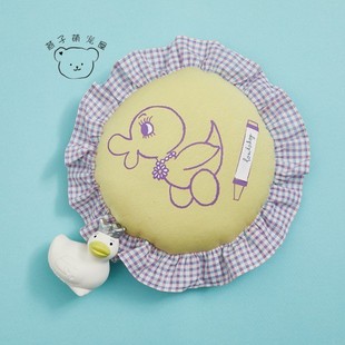 燕子萌宠屋韩国代购louisdog宠物猫狗雏菊鸭子圆形花边枕头