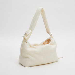 燕子萌宠屋韩国代购 louisdog秋冬小型宠物猫狗白色外出包斜挎包