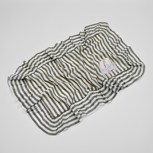 燕子萌宠屋韩国代购Louisdog小型猫狗褶皱花边条纹薄款被子坐垫子