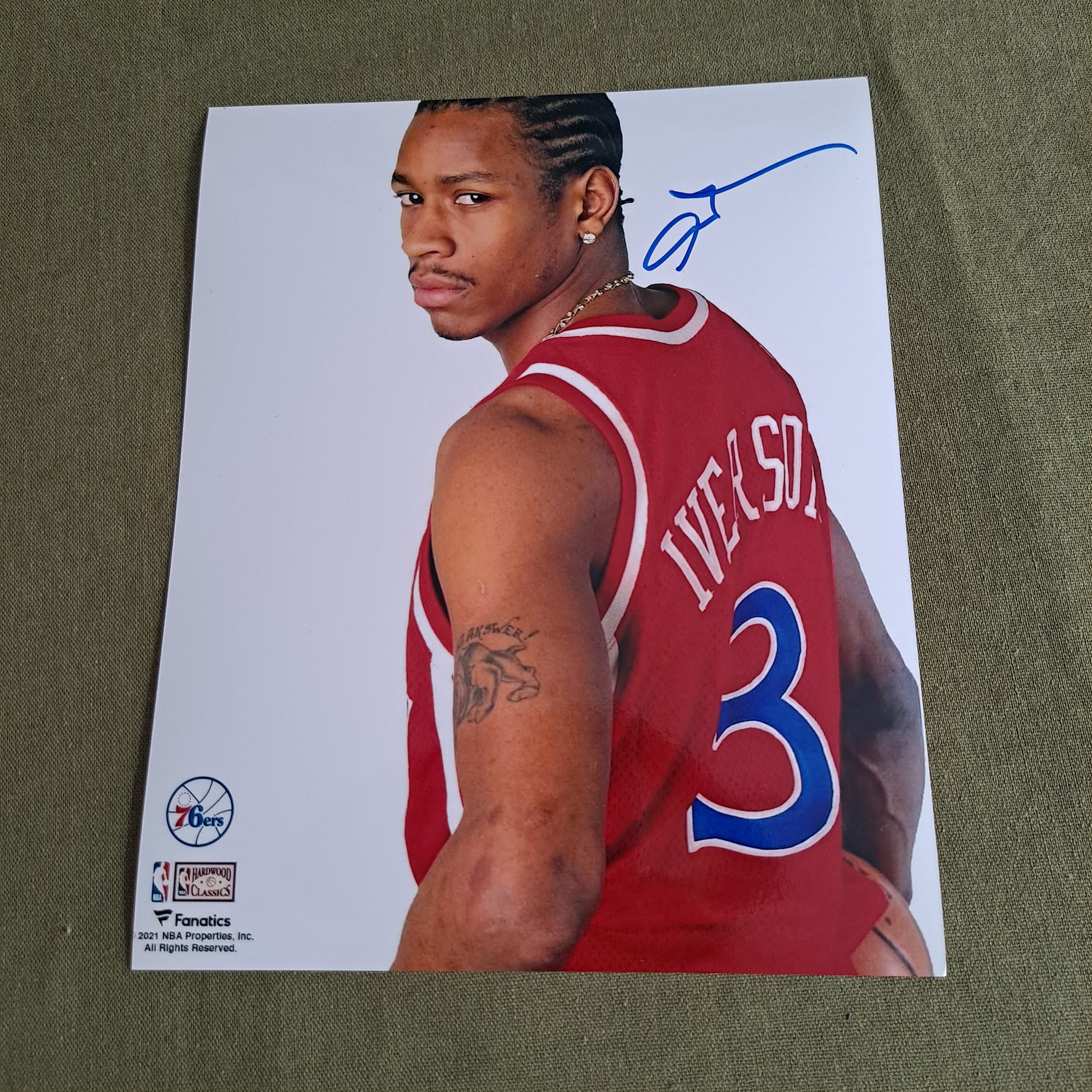 阿伦艾弗森亲笔签名十寸大照片  可裱框收藏 现货秒发