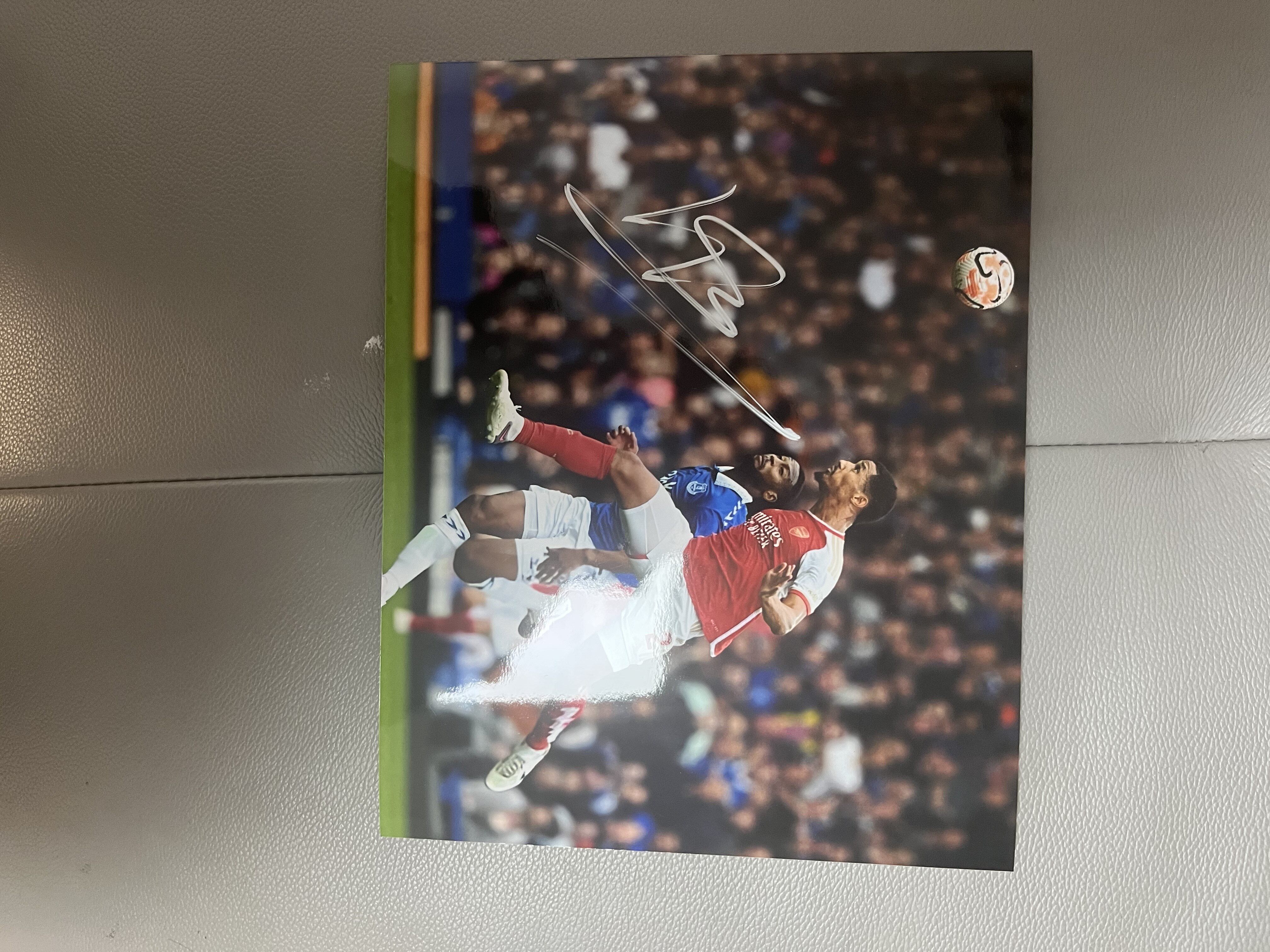 萨力巴亲笔签名十寸大照片 阿森纳球星