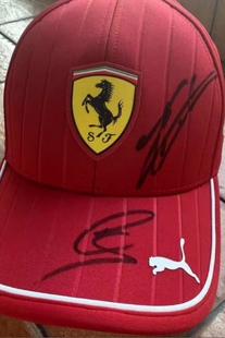 勒克莱尔 汉密尔顿亲笔签名帽子 法拉利车队