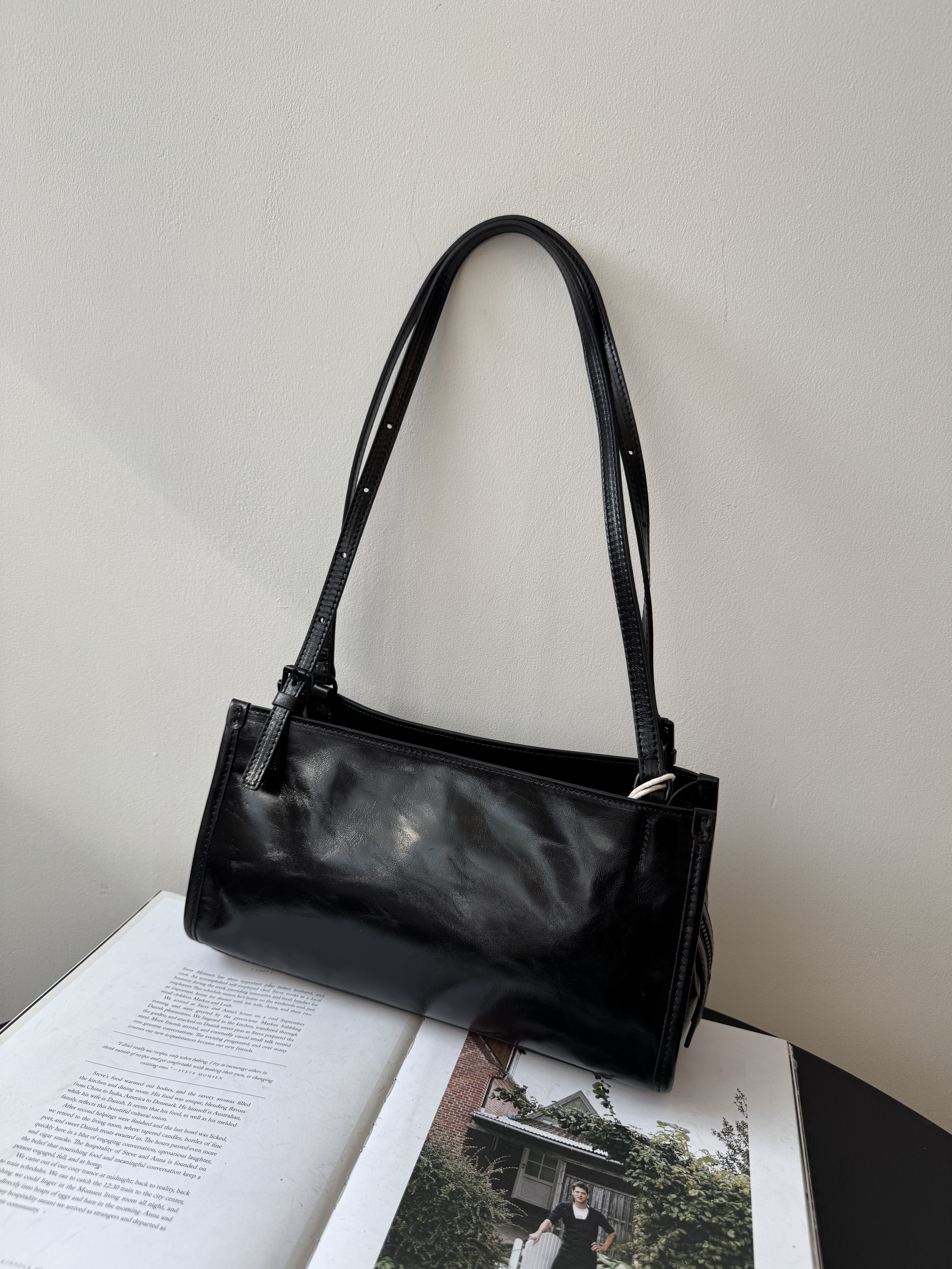 ZOEYLEE 复古油腊小托特小方包 真皮小众设计单肩斜挎气质百搭女