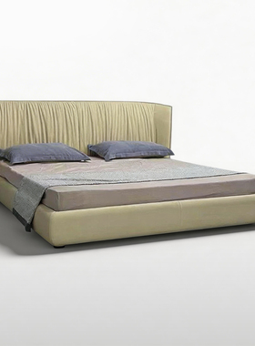 Guge 古格 | 阿奇博尔德现代简约牛皮设计师婚床高端大气主卧家具