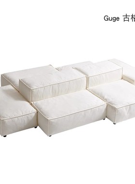 Guge 古格 | 双面岛屿沙发极简创意模块组合白色豆腐块布艺沙发