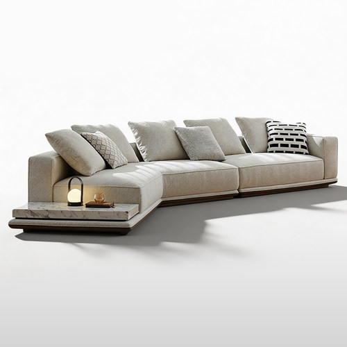 Guge 古格 | Minotti 布艺沙发棉麻直排地平线客厅现代简约意式