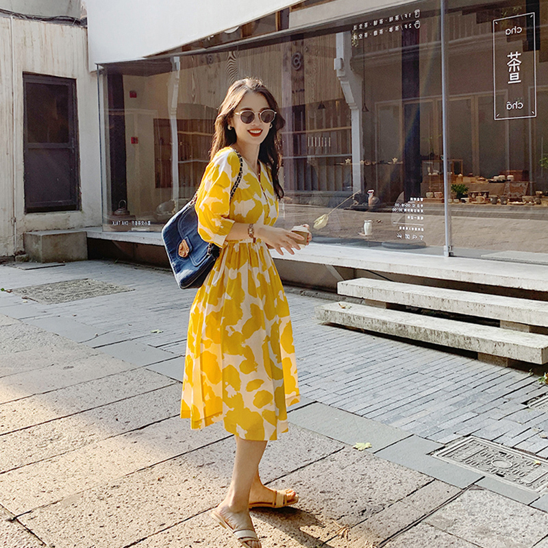  Yellow dress+XL  
