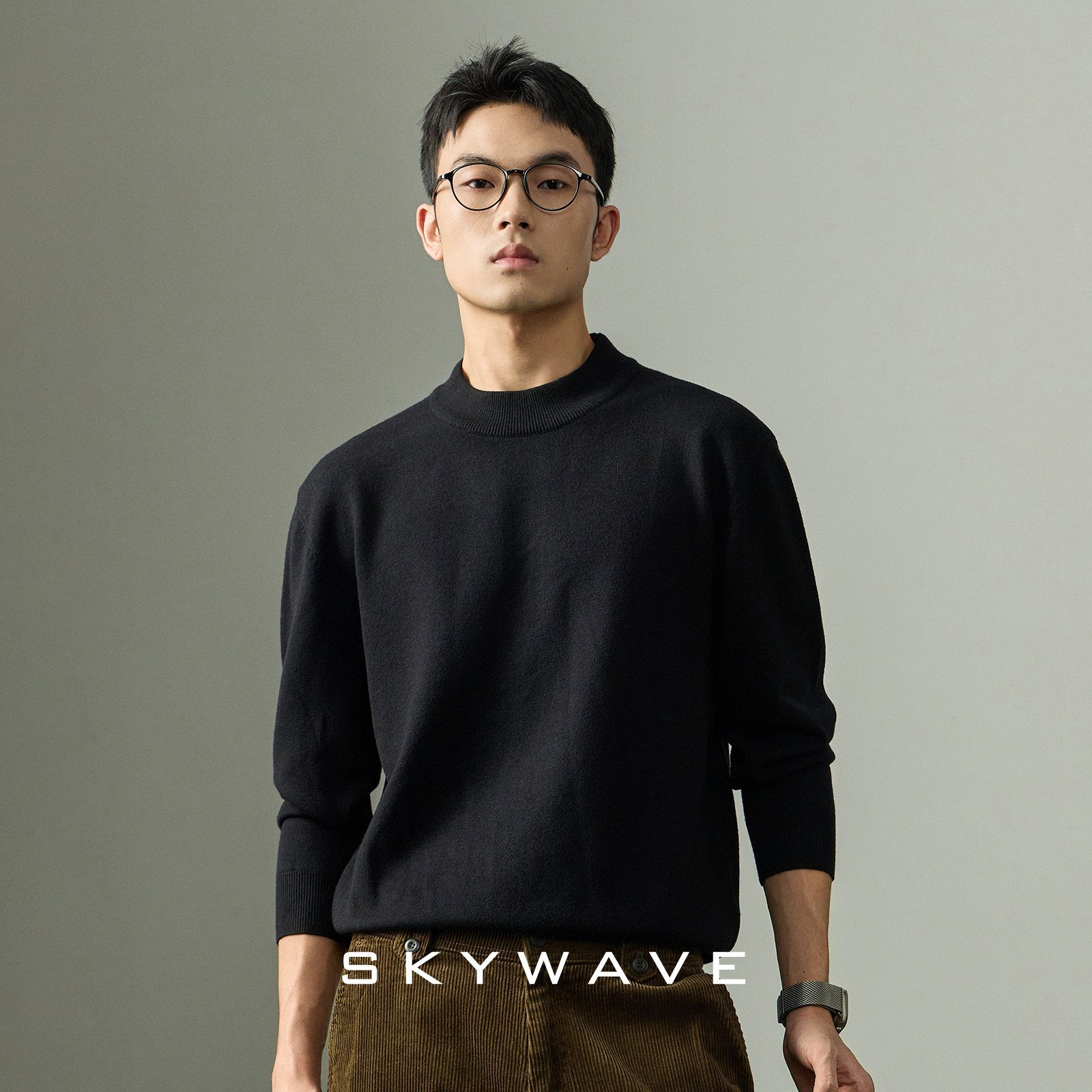 【莱赛尔绵羊毛】超柔软毛衣男秋冬保暖百搭干练通勤商务针织上衣