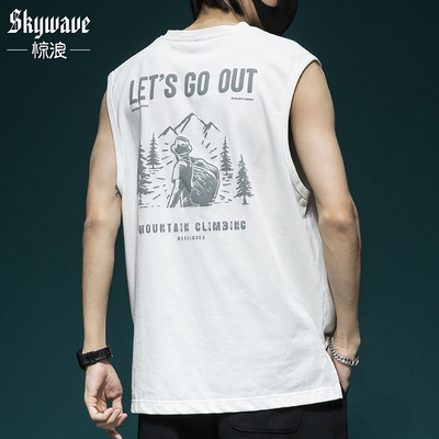 美式重磅纯棉无袖背心宽松夏季