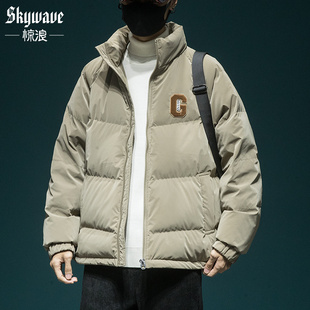 宽松大码 美式 90%羽绒服男士 新款 立领加厚保暖面包服情侣外套 冬季
