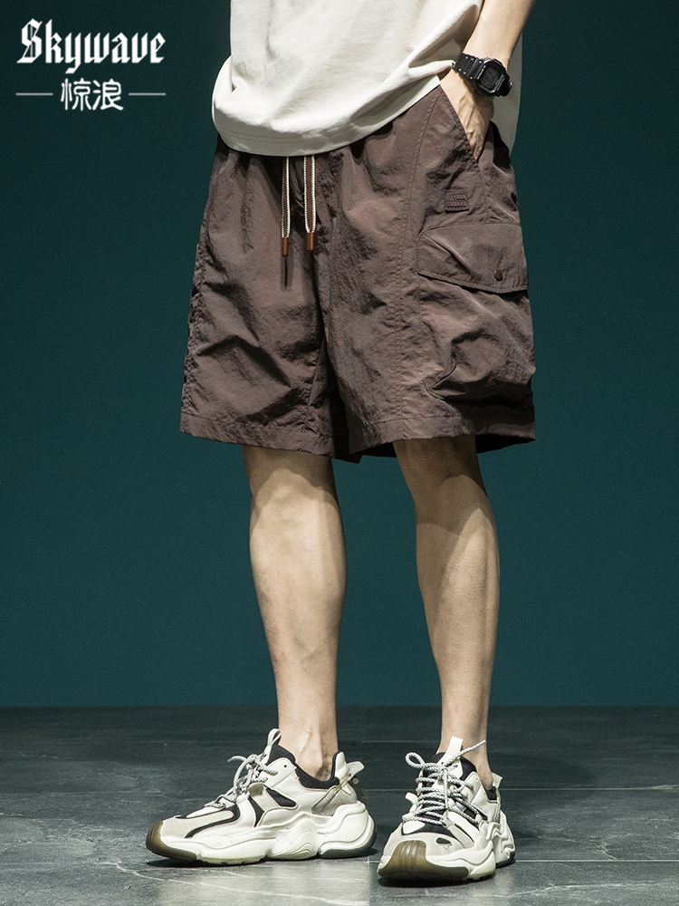 夏季冰丝工装短裤男美式潮流宽松薄款速干五分裤子透气休闲运动裤