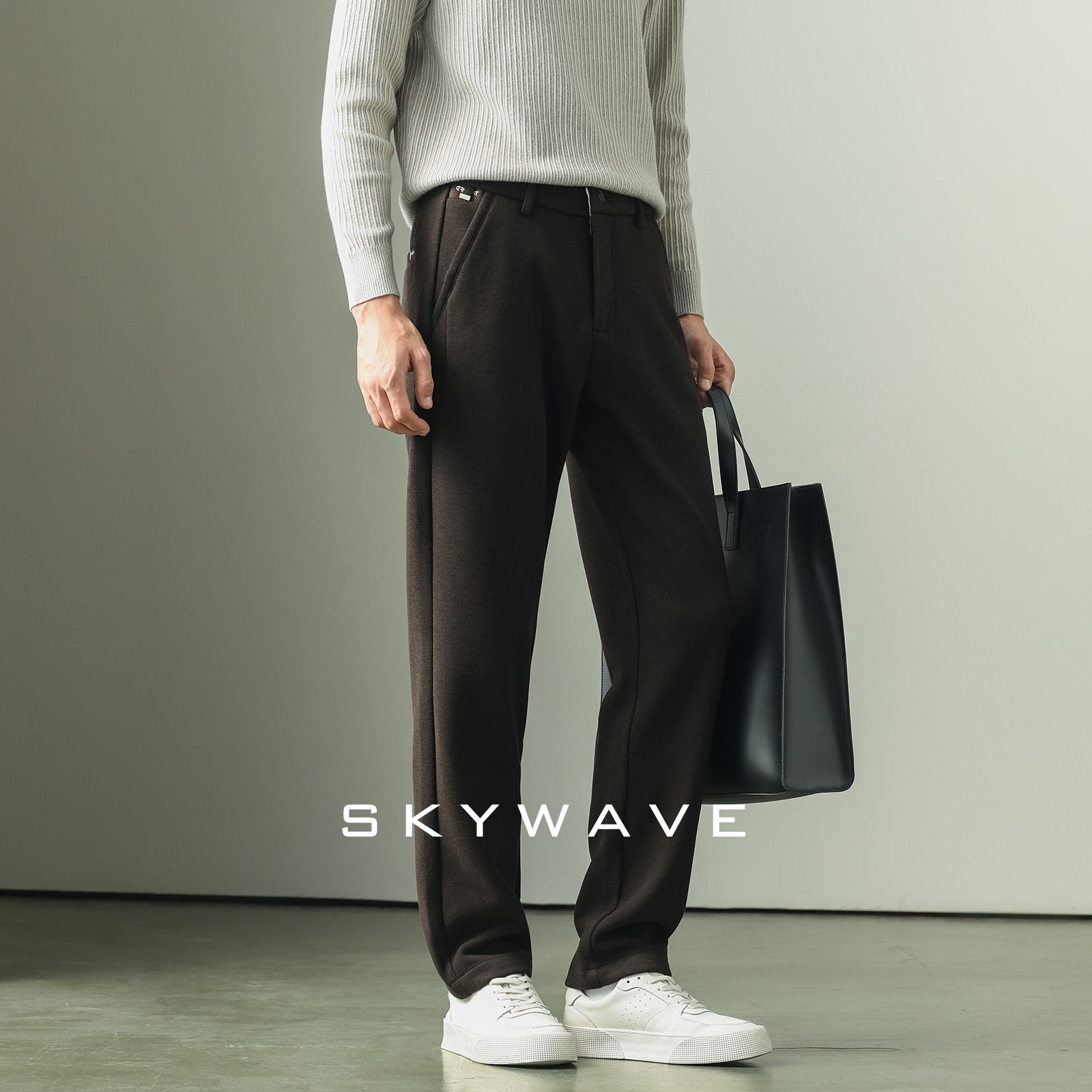 绵羊毛混纺轻奢休闲西裤长裤