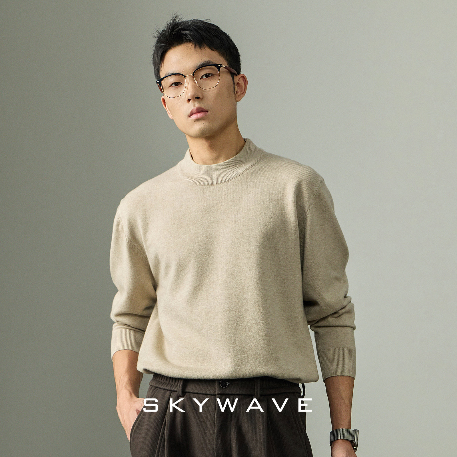 莱赛尔绵羊毛纯色毛衣男士冬季新款商务休闲针织衫保暖内搭打底衫,男装,针织衫/毛衣,淘宝优惠券,粉丝福利购,淘宝优惠卷