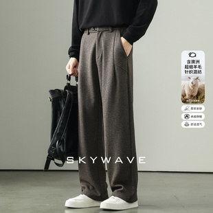 男士 直筒休闲裤 2025秋季 新款 子 通勤百搭宽松舒适长裤 含绵羊毛