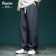 男春季 加肥加大胖子直筒休闲裤 宽松大码 阔腿裤 新款 复古原色牛仔裤