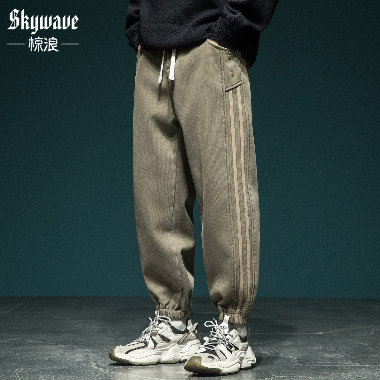 美式高端莱赛尔休闲裤男士秋季宽松加肥加大码束脚哈伦裤运动裤子,男装,卫裤,淘宝优惠券,粉丝福利购,淘宝优惠卷