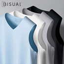 夏季 男士 纯棉宽肩跨栏背心坎肩紧身无痕内穿吊带白色内衣打底汗衫