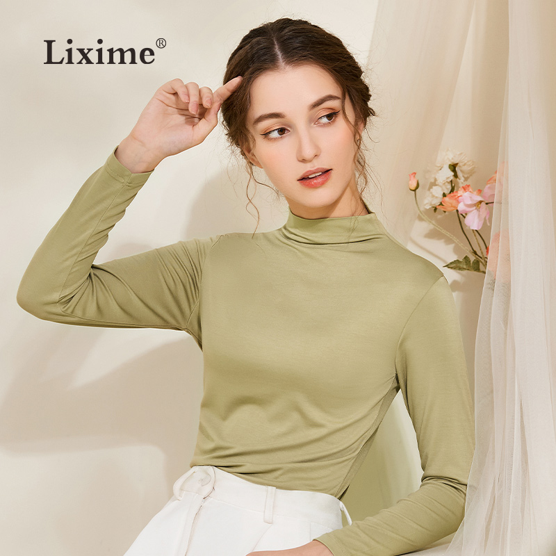 秋冬新款洋气风纯色舒适打底衫