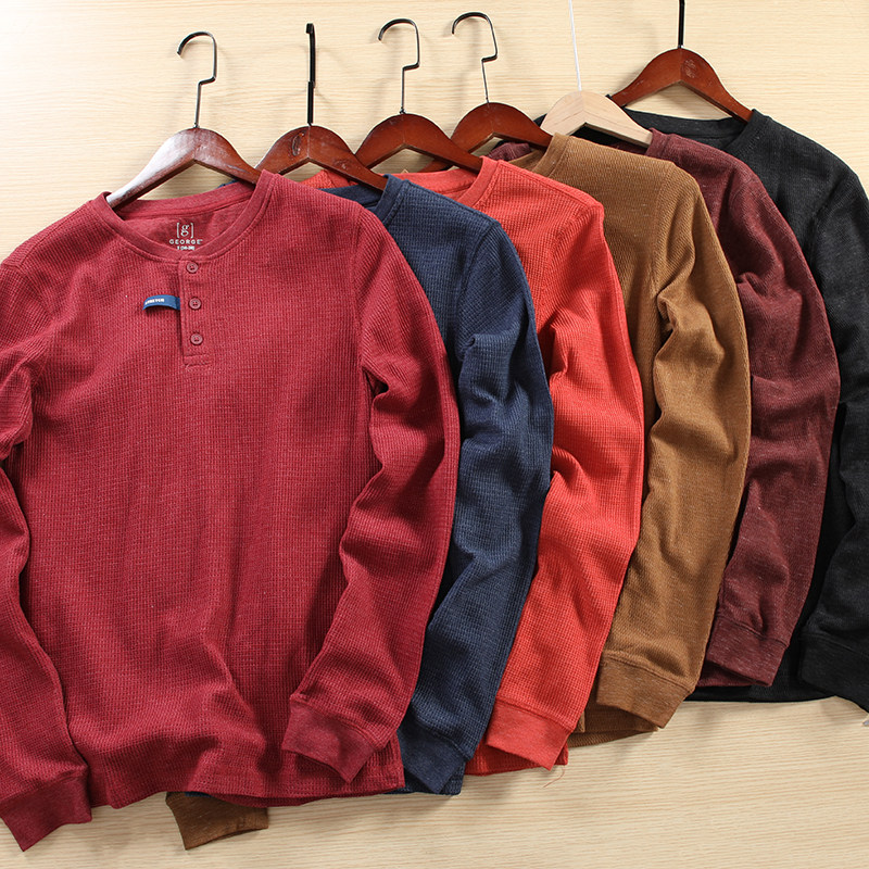 清仓处理！美式复古亨利衫宽松大