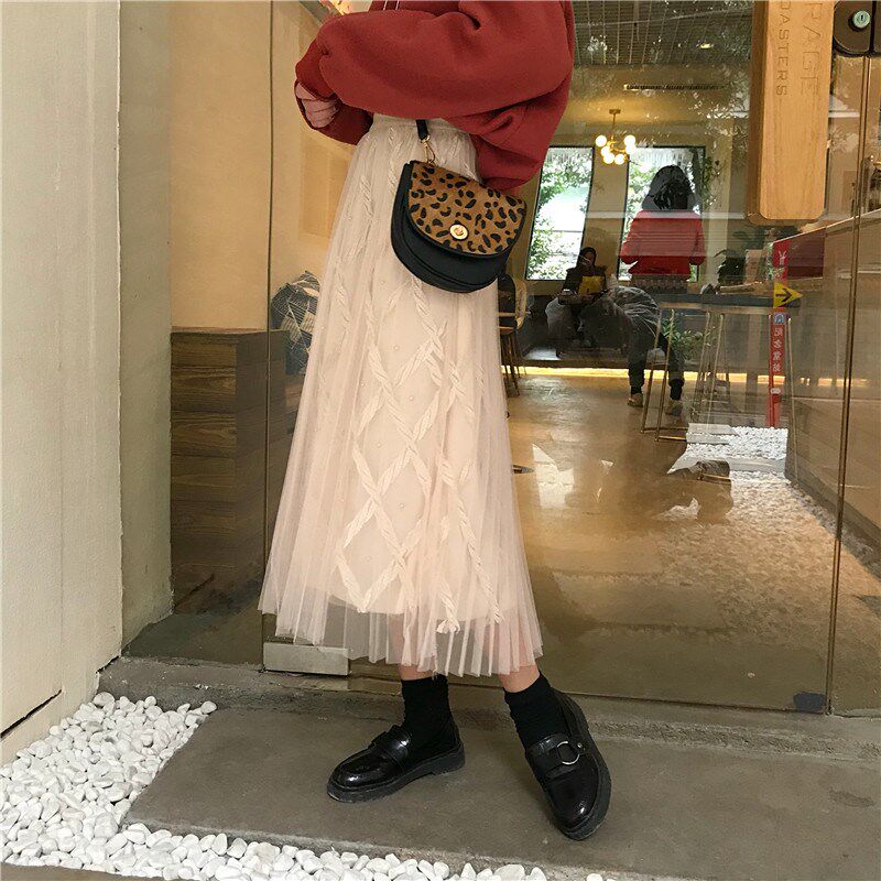 Spring Korean Edition Mid length version Nail bead Jacobs Mosaic skirt Paige longuette student Pleated skirtin the Women's clothing/Boutique , Skirts  category - from Buy2taobao.com to provide professional Taobao agent buy service