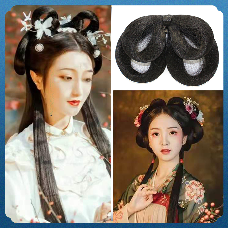 古风汉服假发女手残党懒人新手百搭全发丝假发包蝴蝶后压造型假发