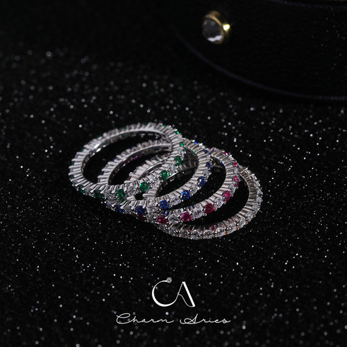 女生S925纯银欧美时尚混搭戒指