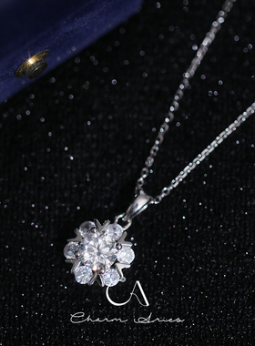 莫桑石S925纯银女小众高级感项链